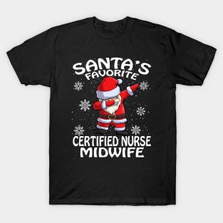 Santas Favorite Certified Nurse Midwife Christmas T-Shirt